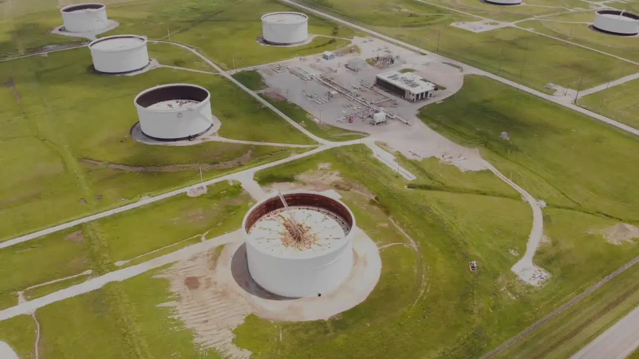 Aerial footage of the Patoka Oil Field Refinery which is also the termination point for the Dakota Access Pipeline