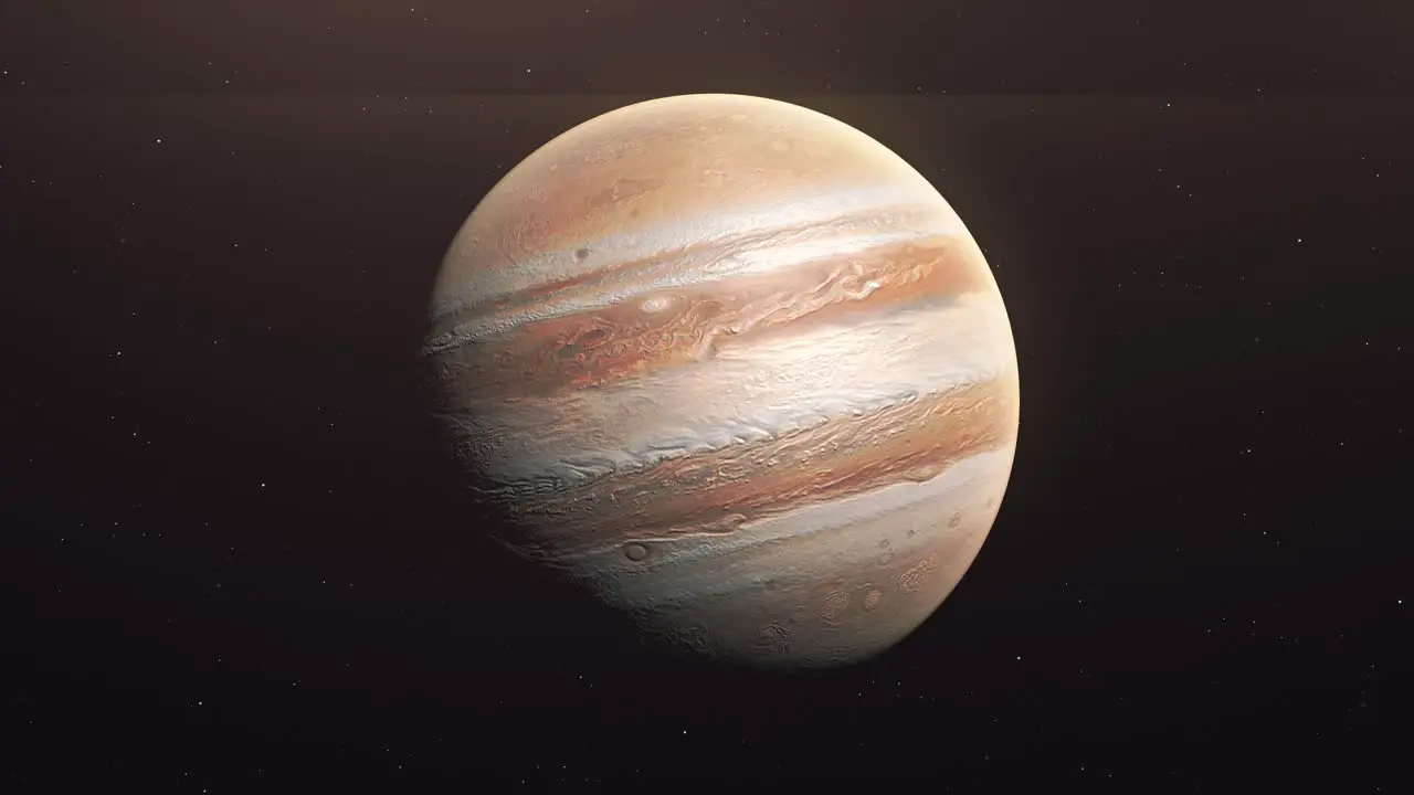 Jupiter Slowly Rotating In Outer Space animation