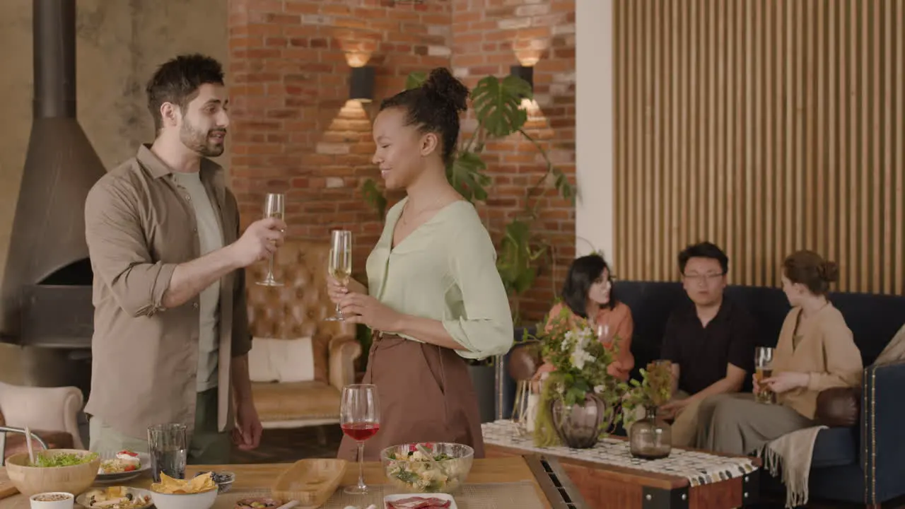 A Young Guy And An Beautiful Female Talking After Dinner