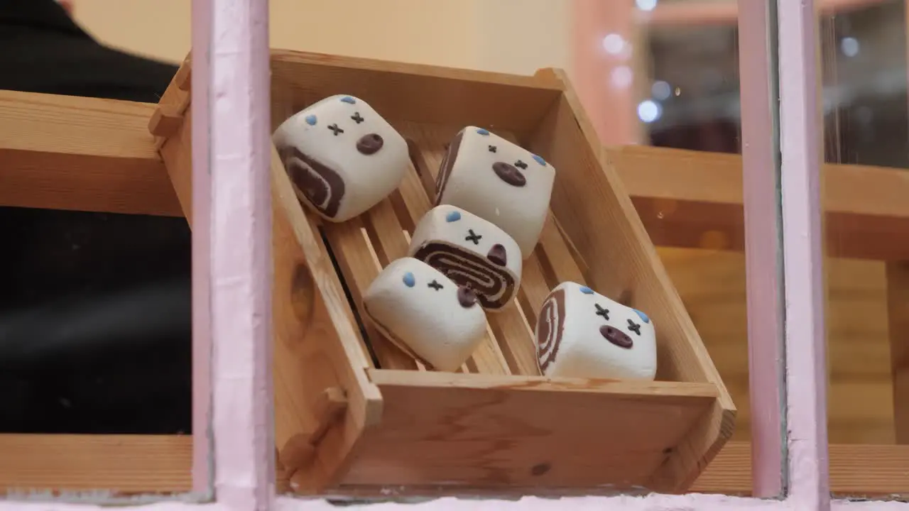 Cute pastries through the window