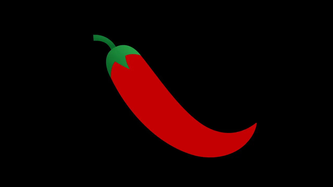 a red chili pepper icon concept loop animation video with alpha channel