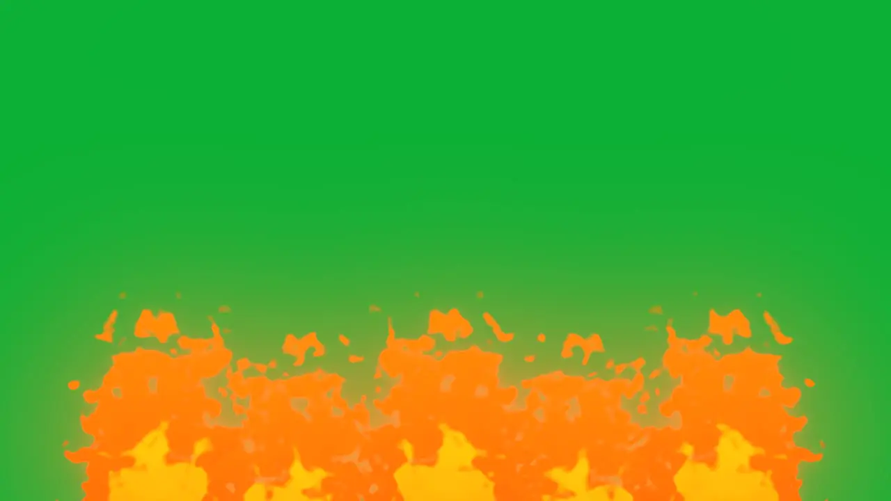 Fire animation motion graphics hot fiery flame hot embers glow burning particles digital background inferno blaze gas visual effect 4K green screen multi orange yellow