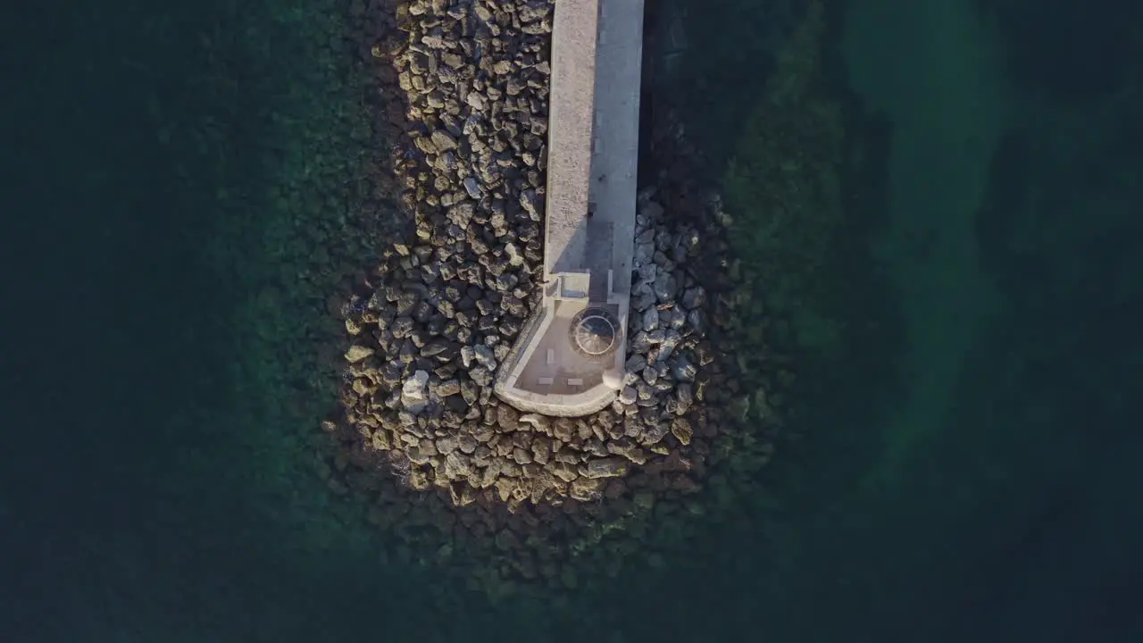 Aerial Top down shot of the Lighthouse of