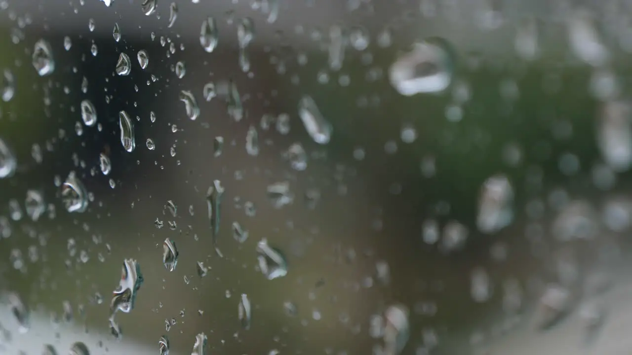 Rain drops falling on a window