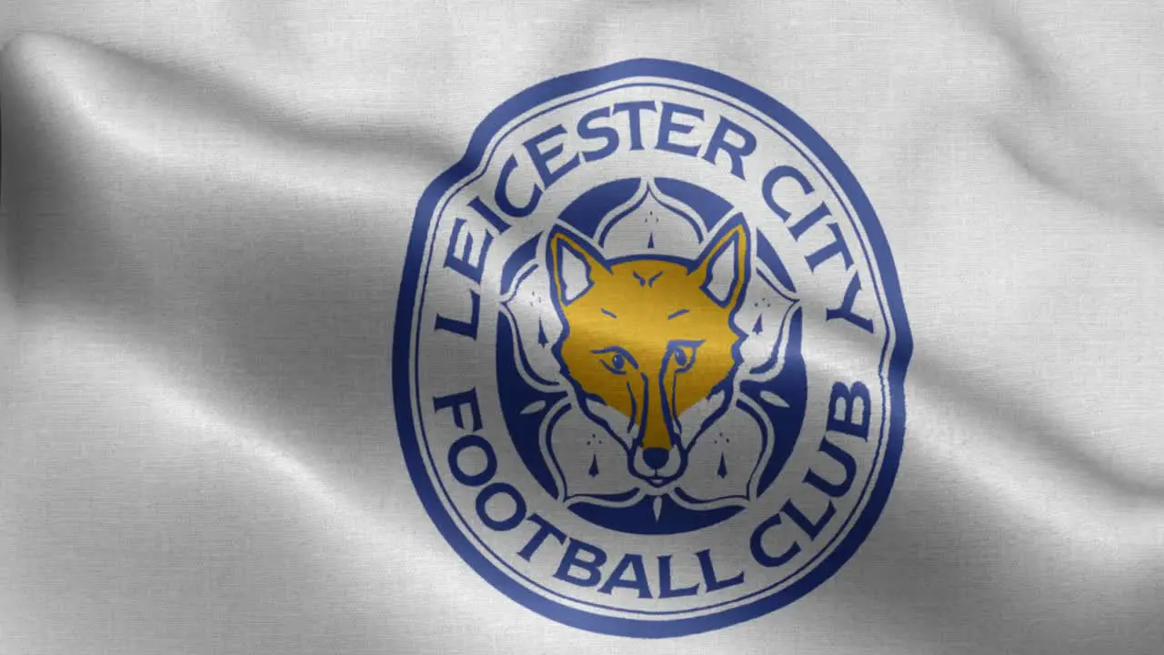 4k animated loop of a waving flag of the Premier League football-soccer Leicester team in the UK