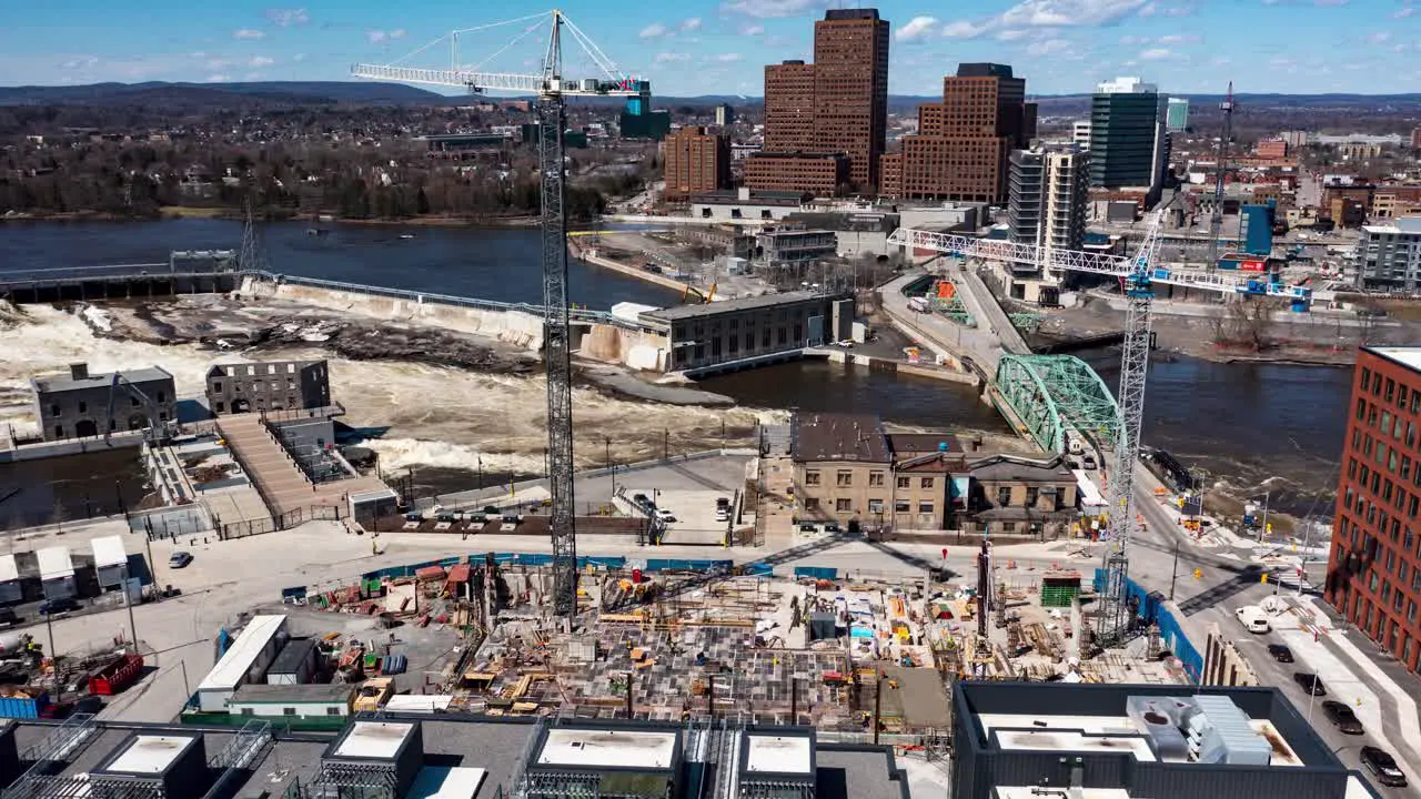 Hyperlapse of construction near Ottawa's chaudiere dam in