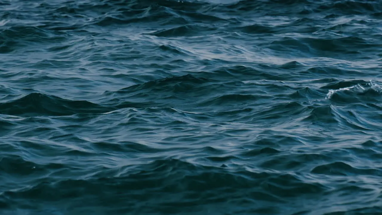 Slow motion of blue sea water surface