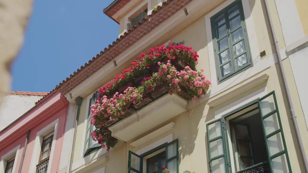 Handheld shot of the exterior of a beautiful house in Gijon Asturias Slow Motion