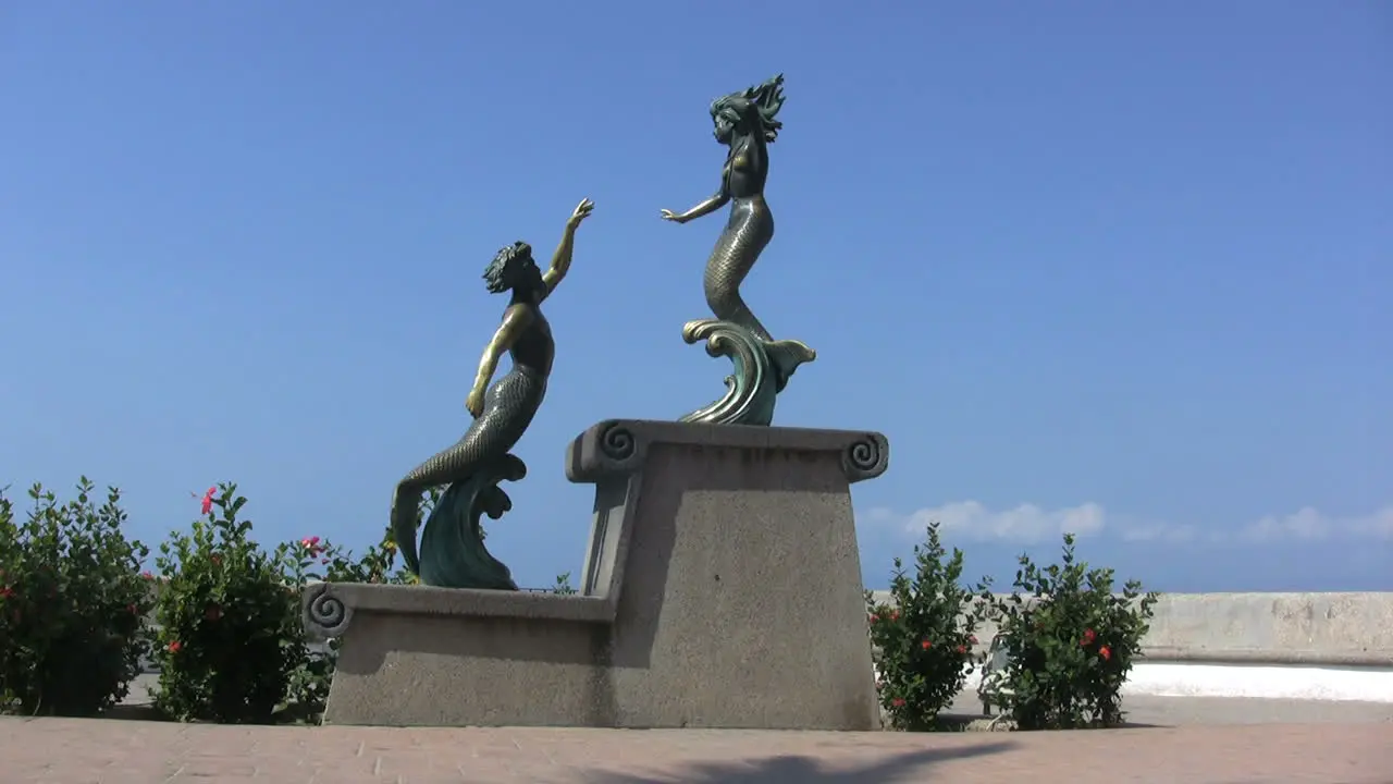 Mexico Puerto Vallarta statue of mermaids