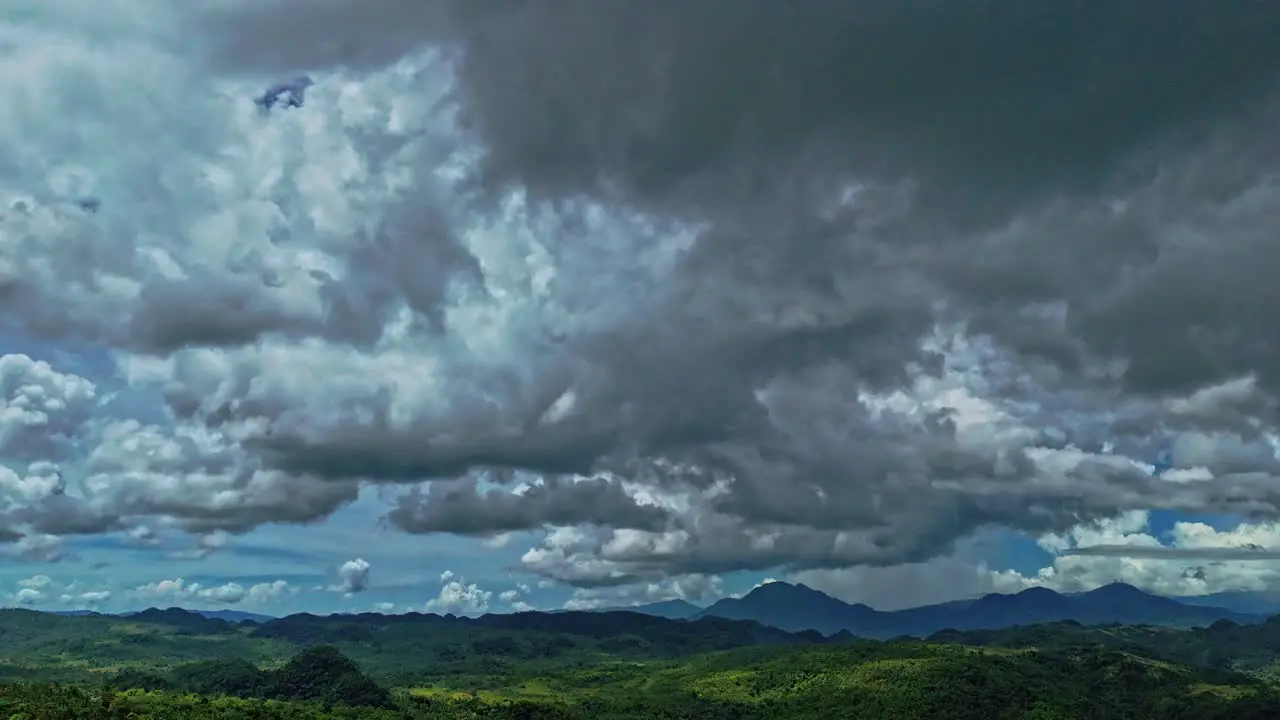 Epic Timelapse of Stormy Clouds Rolling in over Jungle in Surigao Del Norte Philippines