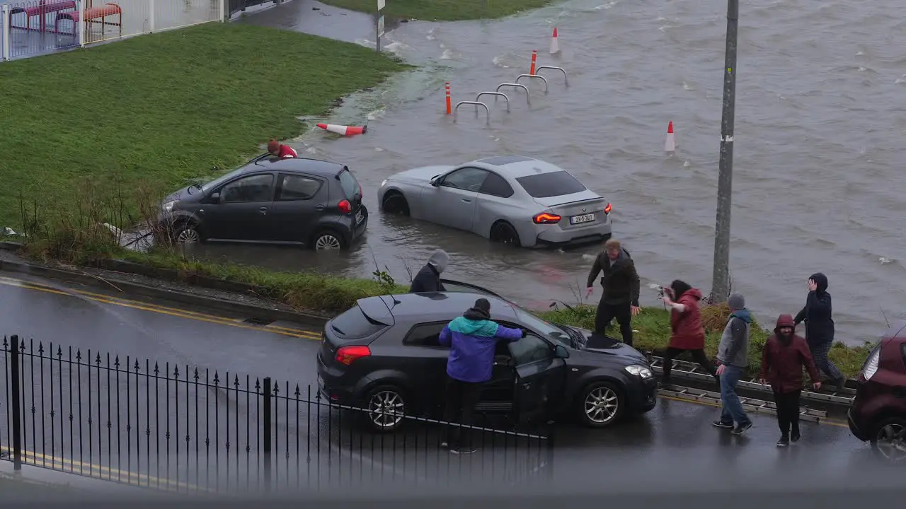 Big storm hits Galway city as group rescues car from floodwaters