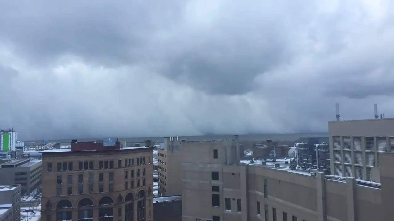 scary lake effect clouds natural phenomena over lake Erie Buffalo NY