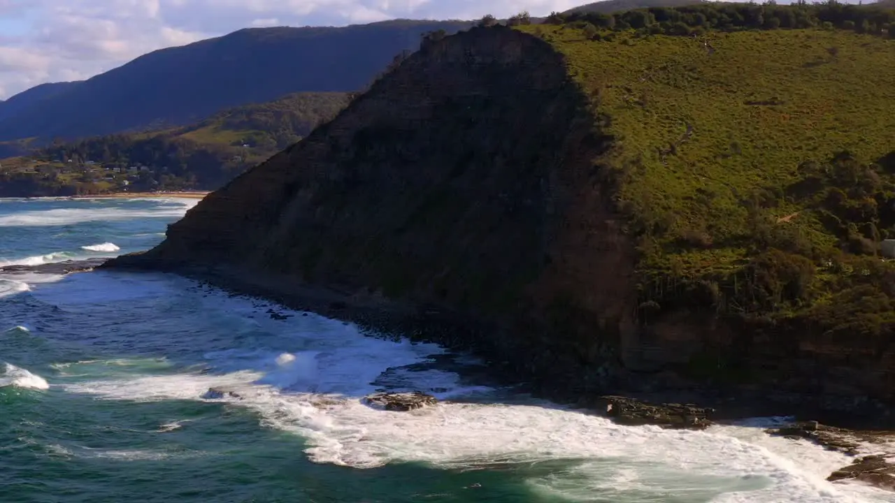 Foamy Waves Onto Thelma Head At North Era Campground And Era Beach In Royal National Park Australia