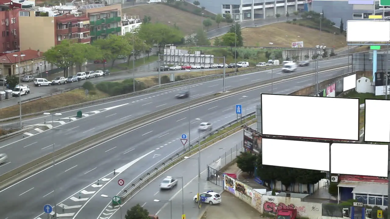 Billboards on a highway