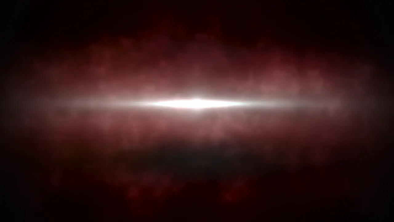 Flash of light and red cloud in space