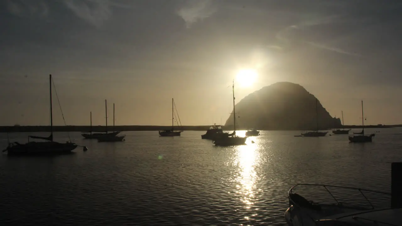 Timelapse of sunset over the Morro Bay Harbour