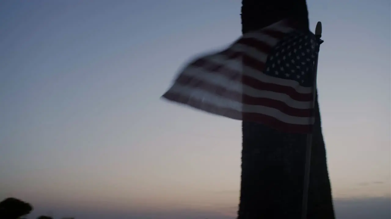 Sunset in a farm display with old american flag pan and hero shoot-7