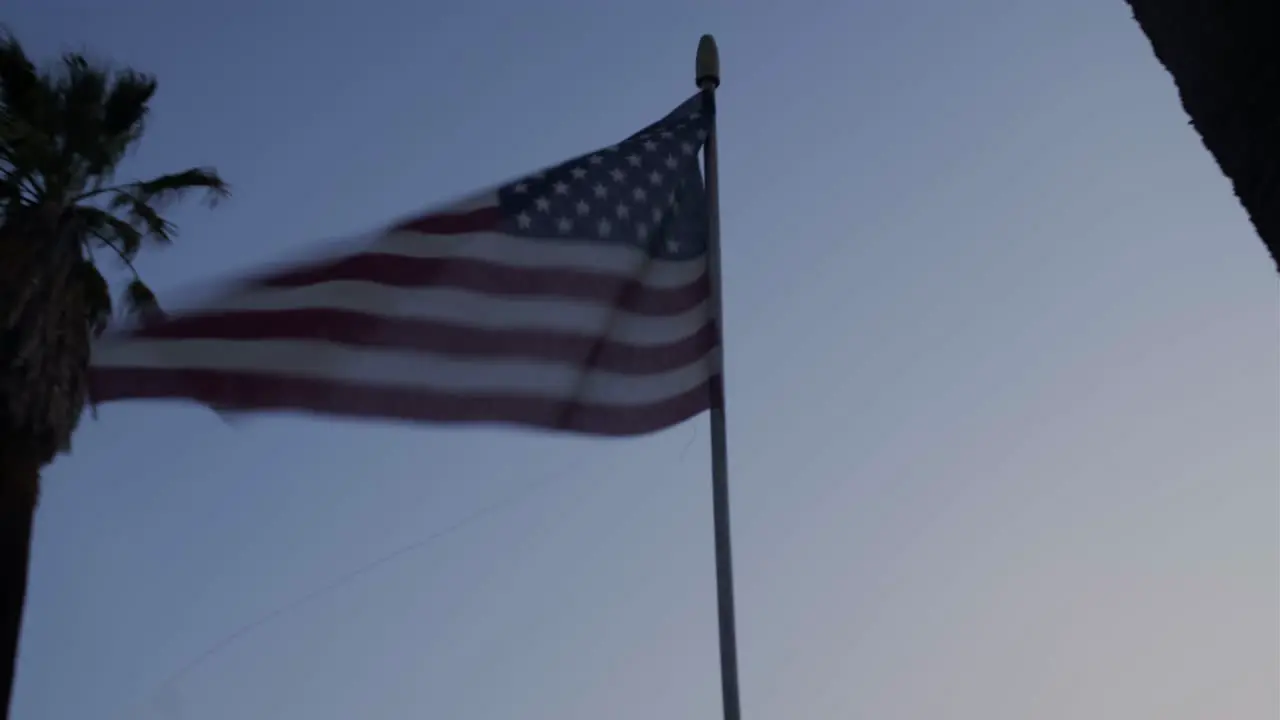 Sunset in a farm display with old american flag pan and hero shoot-10