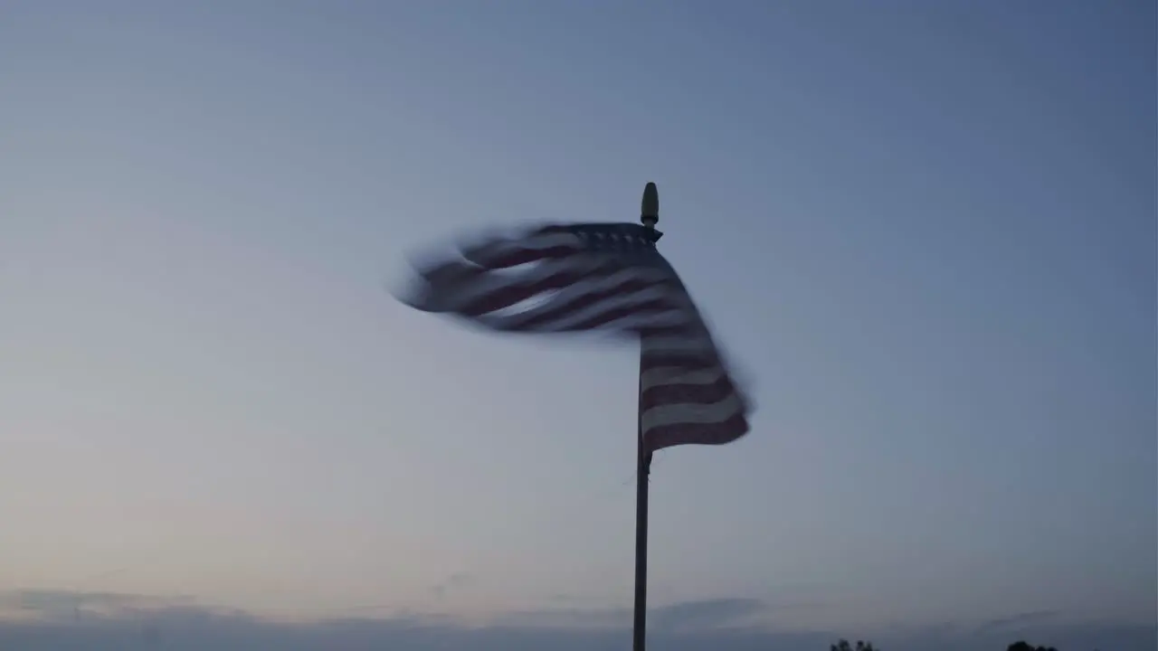 Sunset in a farm display with old american flag pan and hero shoot-9