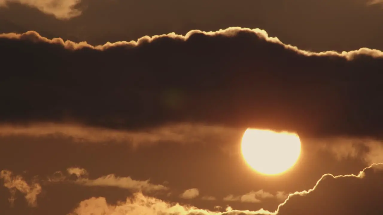 Dramatic sunset with clouds static wide shot