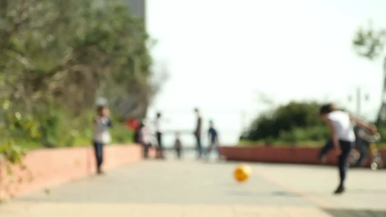 Kids Playing Football Blurred