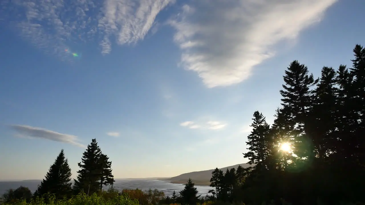 Canada New Brunswick Coastal View With Sun Time Lapse