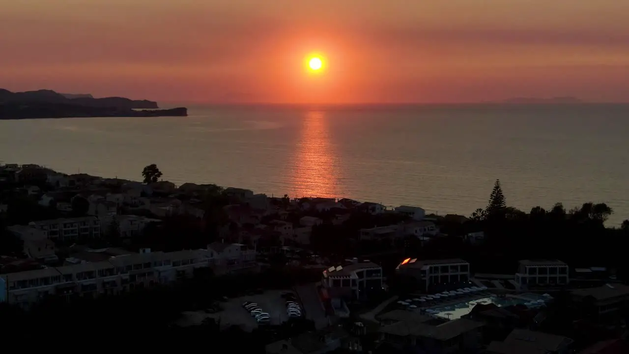 Aaerial Drone vew of Acharavi village The northern part of the island of Corfu in Greece