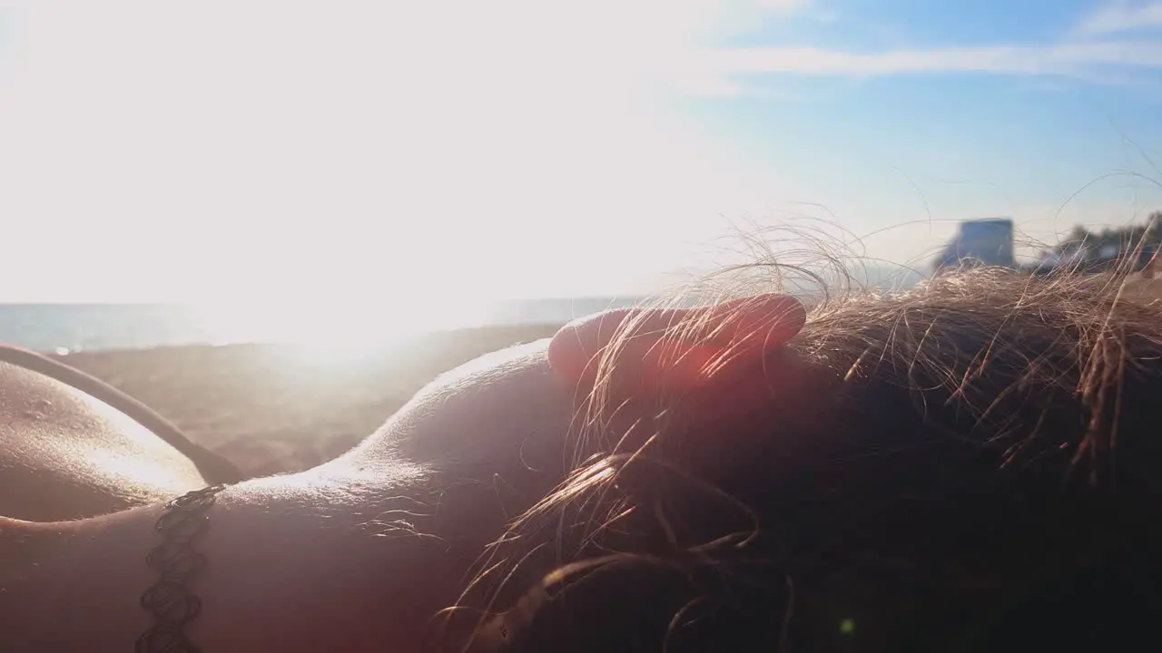 Woman resting at the beach