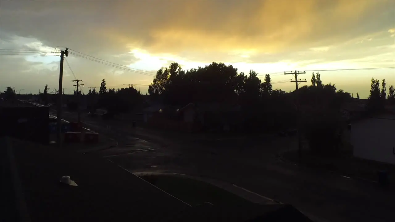 A Drone shot of a Rainy Day in the City