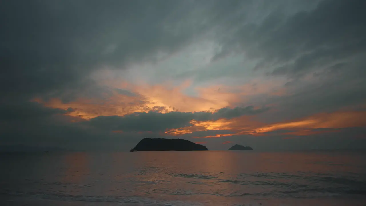 Colorful islands view sunset time lapse on the beach