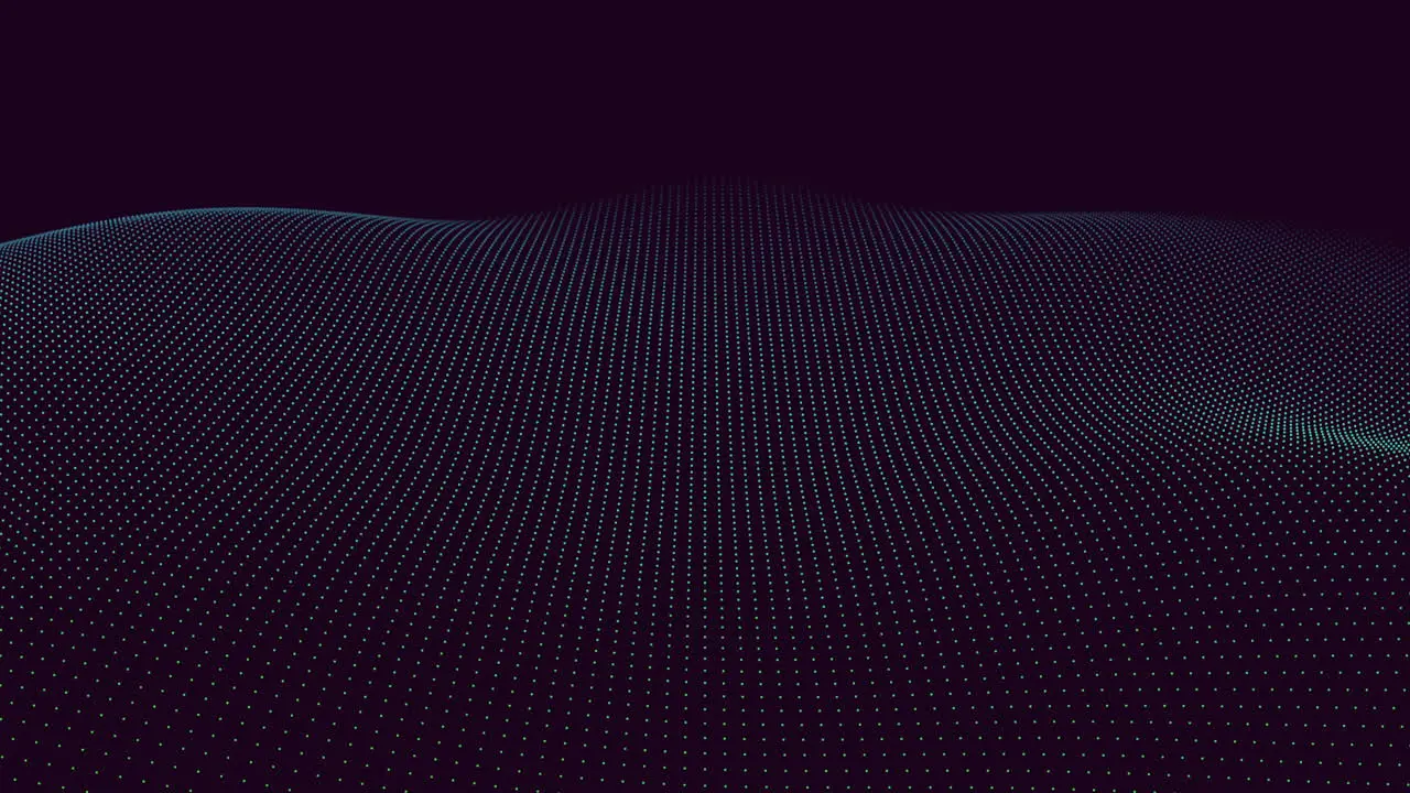 Wavy line of dots dynamic and depth defying 3d render