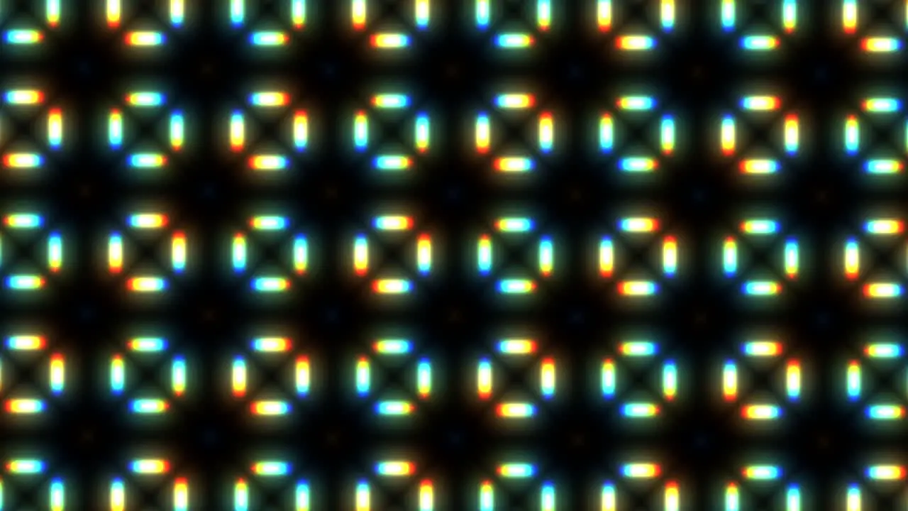 Vibrant grid of colored dots on black background