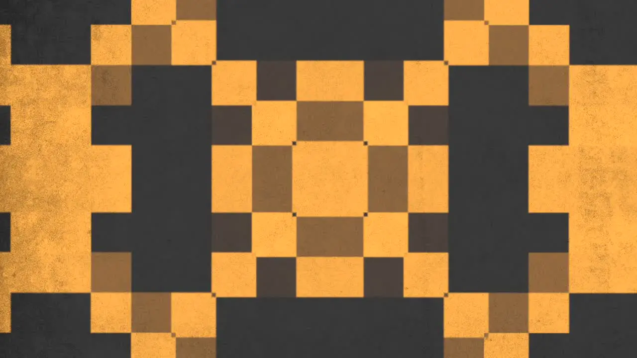 Pixelated black and yellow diagonal pattern