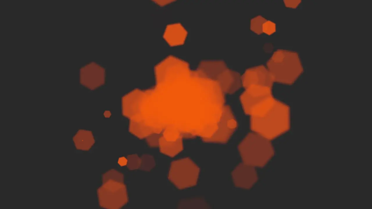 Abstract art vibrant orange dots scatter across mysterious black background