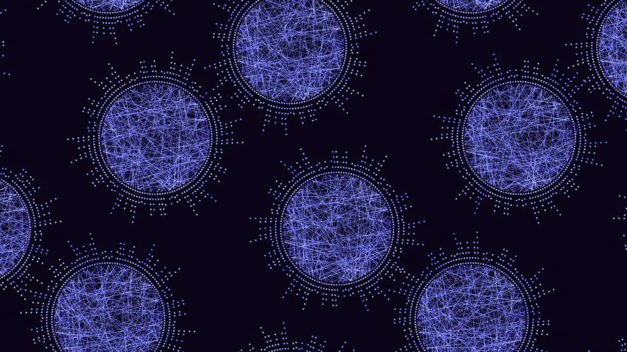 Circular blue pattern on black background with connected circles