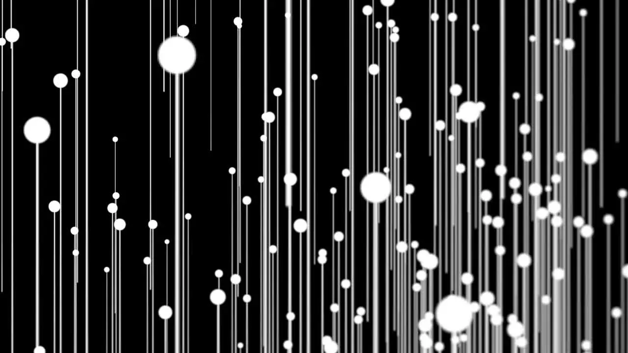 Needle Straight Line Duplication Animation Floating Towards Screen Against Black Background