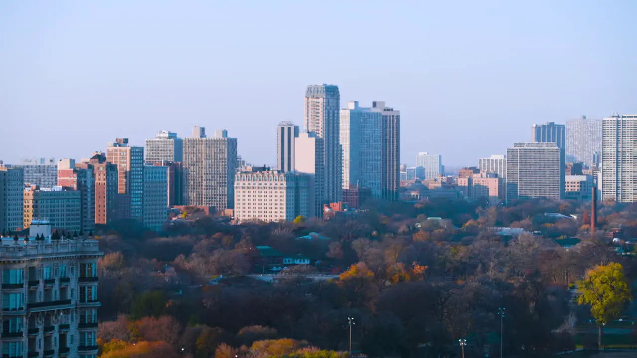 Numerous high rise apartments viewed from downtown Chicago