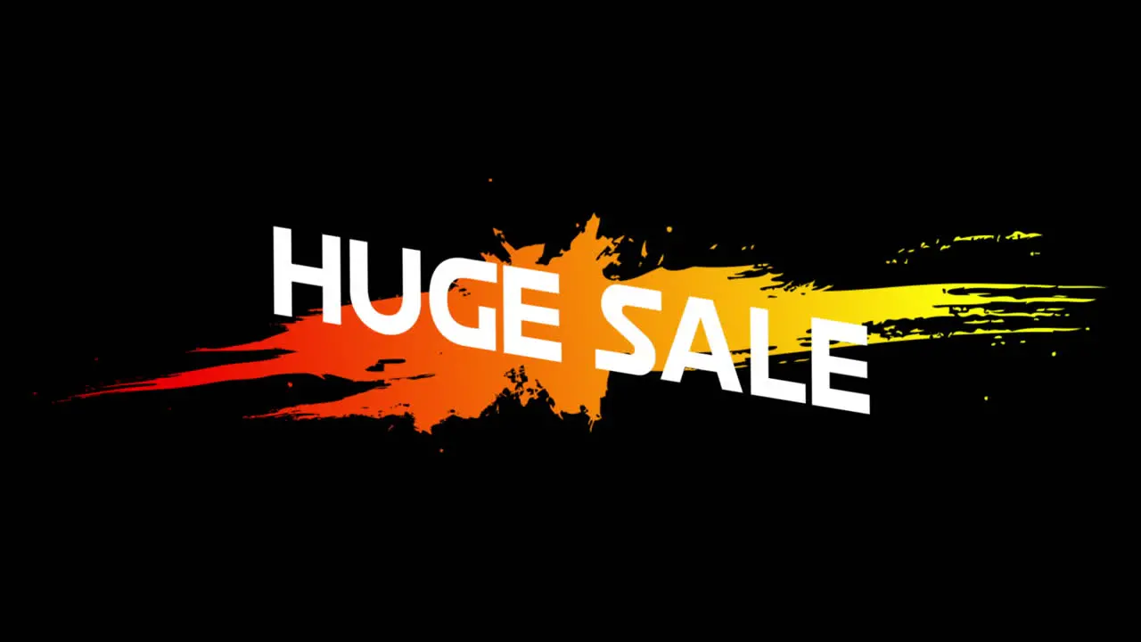 Words Huge Sale appearing in front of orange splash