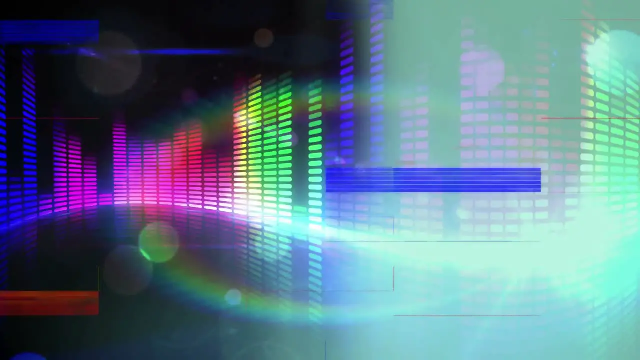 Animation of colorful sound bar on black background