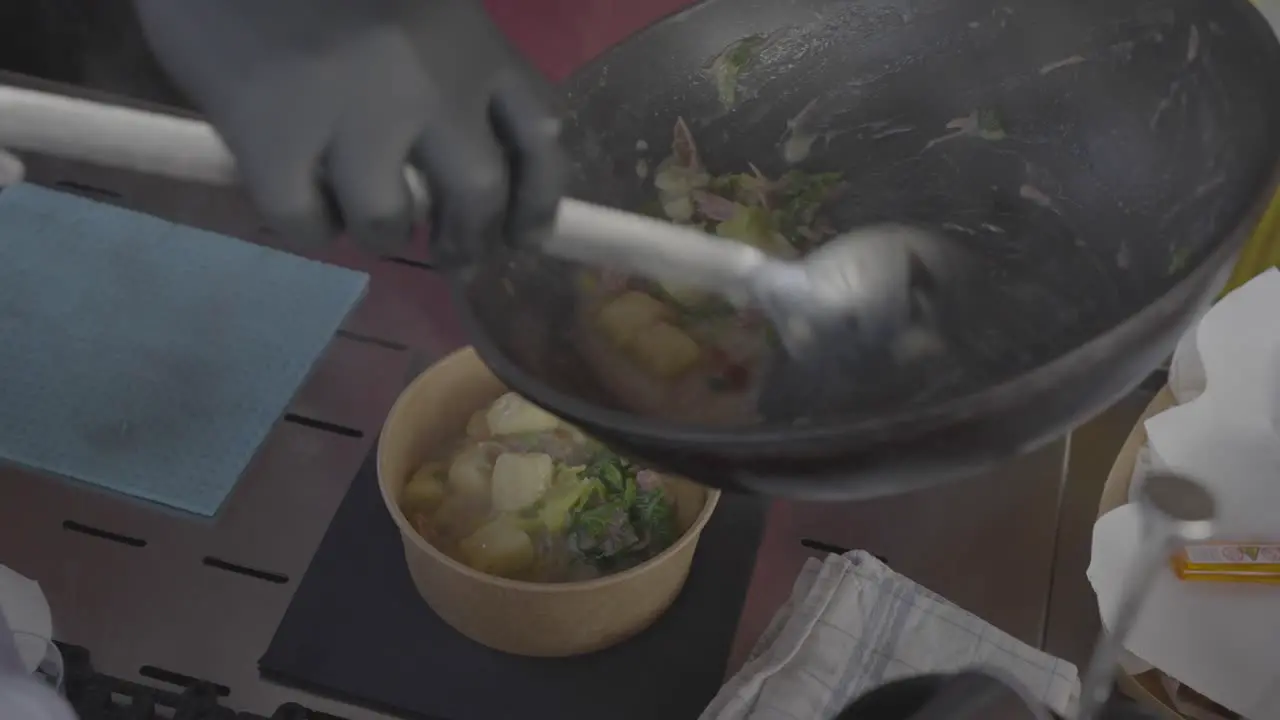 Food preparation in a restaurant Gnocchi