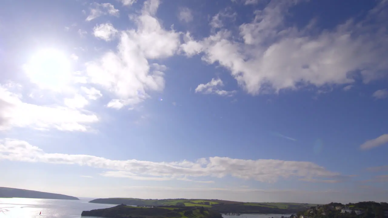 Panoramic shot of sky to coastline