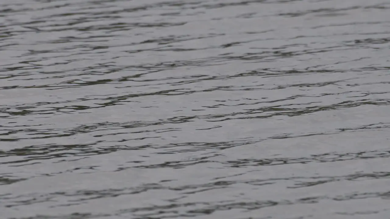 Close up shot of the ocean water with small ripples on a cloudy day