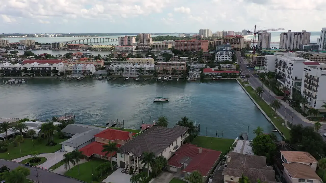 Marina in Clearwater Florida on a cloudy day