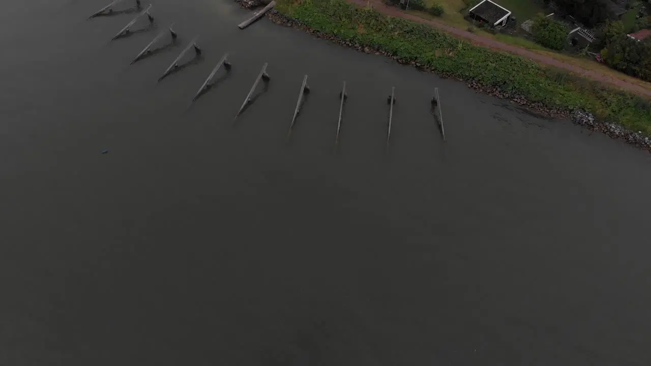 Netherlands Marken flying over a small city in the Netherlands