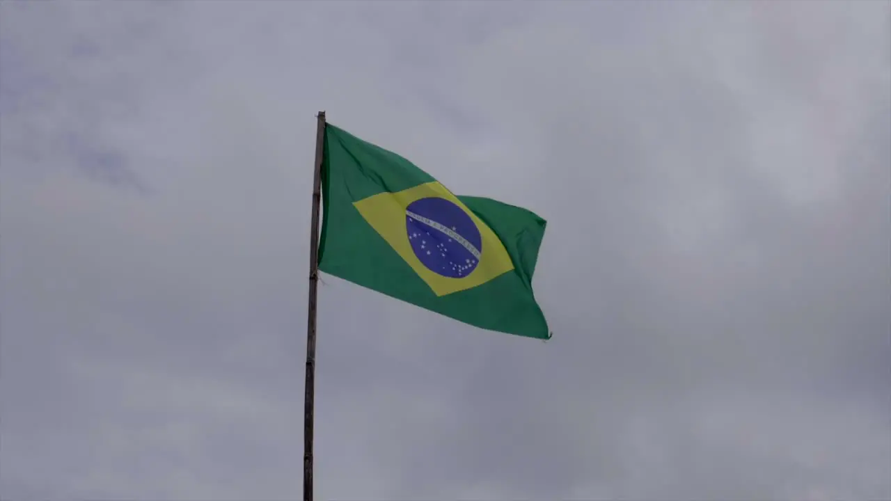 Brazil flag up in the air