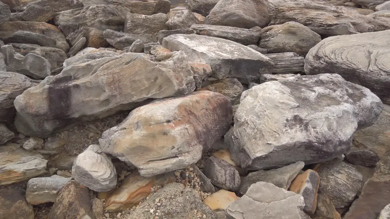 Beautiful rocks near the beach and Pacific ocean rockpool