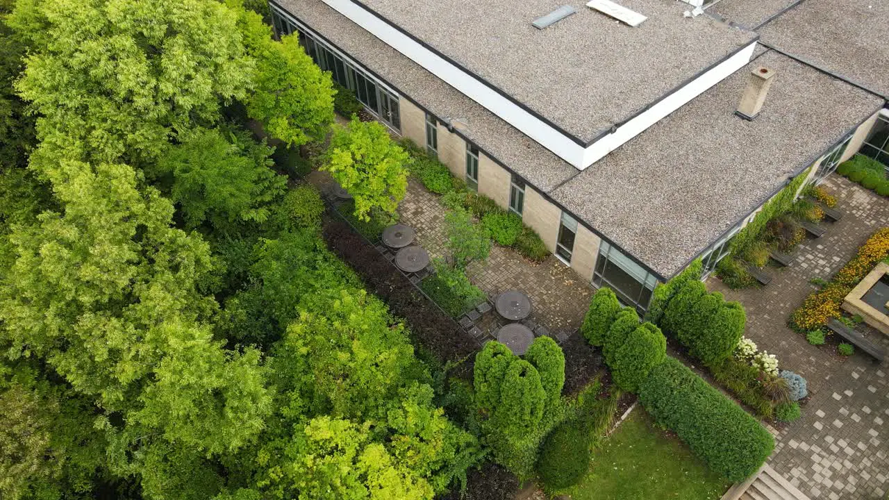 Angle Still via aerial camera of a garden