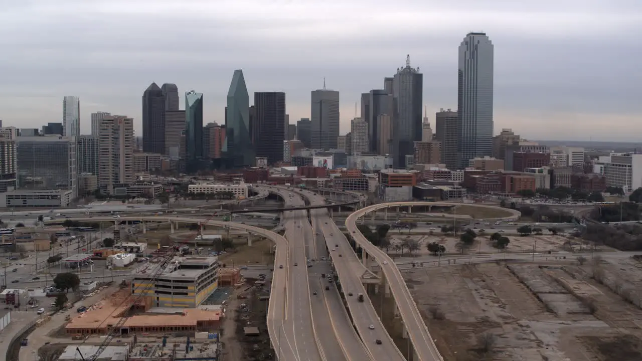 Establishing Drone shot of downtown Dallas