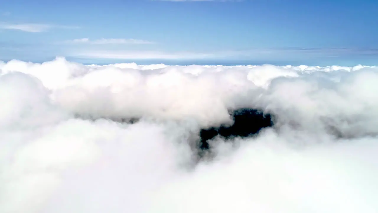 Drone shot flying through amazingly beautiful cloudscape