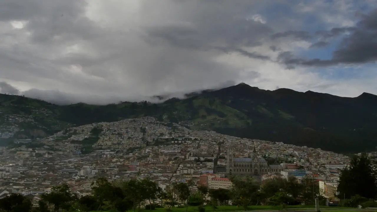 Quito Equador cityscape amid hills mountains sky